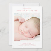 Faire-part de naissance moderne simple (Devant)