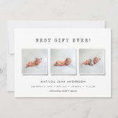 Faire-part de naissance moderne simple multi-photo (Devant)
