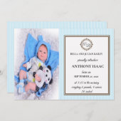 Faire-part de naissance monogramme (Devant / Derrière)