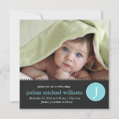 Faire-part de naissance monogramme (Devant)