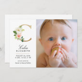 Faire-part de naissance monogramme (Devant / Derrière)