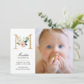 Faire-part de naissance monogramme (Debout devant)