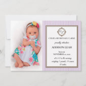 Faire-part de naissance monogramme (Devant)