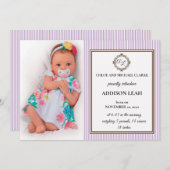 Faire-part de naissance monogramme (Devant / Derrière)