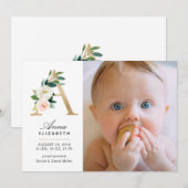 Faire-part de naissance monogramme (Devant / Derrière)