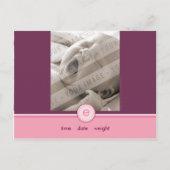 Faire-part de naissance :: monogramme2 - fille (Dos)