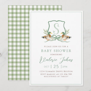 Faire-part de naissance Monogramme de canard colve