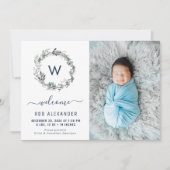 faire-part de naissance monogramme des couronnes (Devant)