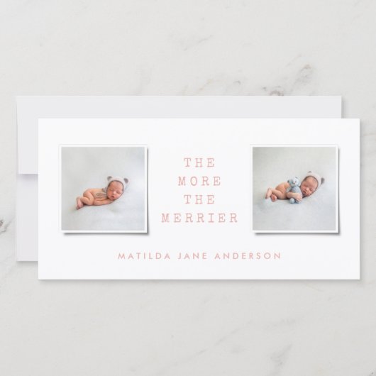 Faire-part de naissance multi-photo simple (Devant)