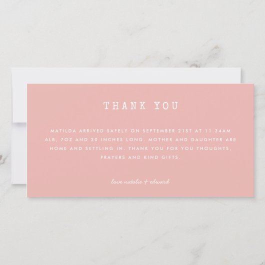 Faire-part de naissance multi-photo simple (Dos)