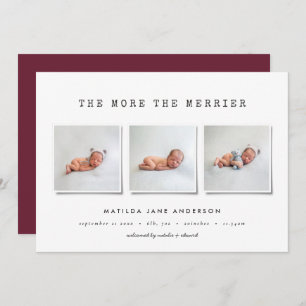 Faire-part de naissance multi-photo simple