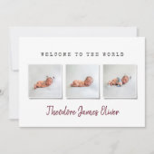 Faire-part de naissance multi-photo simple (Devant)