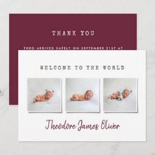 Faire-part de naissance multi-photo simple