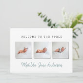 Faire-part de naissance multi-photo simple (Debout devant)