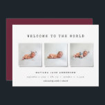 Faire-part de naissance multi-photo simple<br><div class="desc">Carte de faire-part de naissance multi-photo moderne simple. Avec espace pour un détail ou un message à l'arrière.</div>