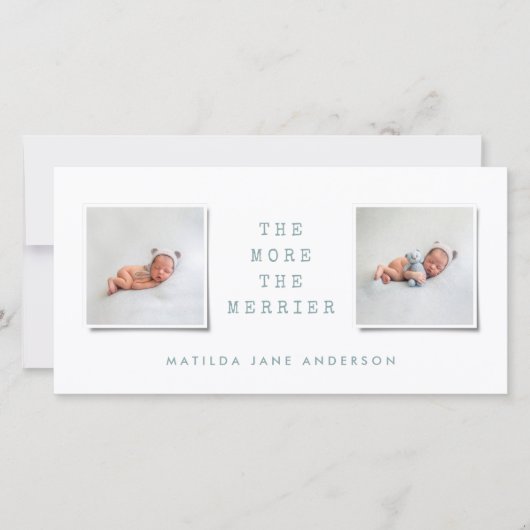 Faire-part de naissance multi-photo simple (Devant)