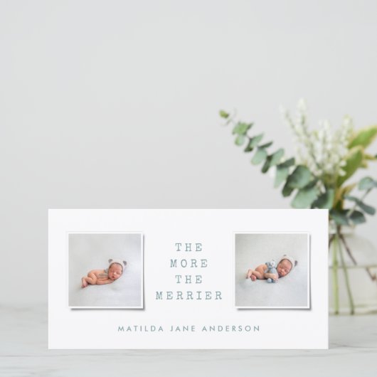 Faire-part de naissance multi-photo simple (Debout devant)