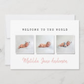 Faire-part de naissance multi-photo simple (Devant)