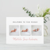 Faire-part de naissance multi-photo simple (Debout devant)