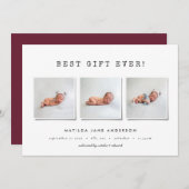 Faire-part de naissance multi-photo simple (Devant / Derrière)