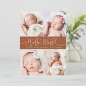 Faire-part de naissance multi-photo Terracotta Hel (Debout devant)