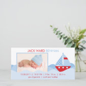 Faire-part de naissance nautique (Debout devant)