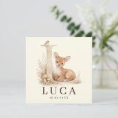 Faire-part de naissance neutre petit coeur monogra (Debout devant)