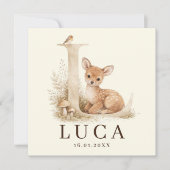 Faire-part de naissance neutre petit coeur monogra (Devant)