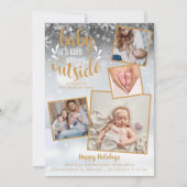 Faire-part de naissance Noël vacances (Devant)