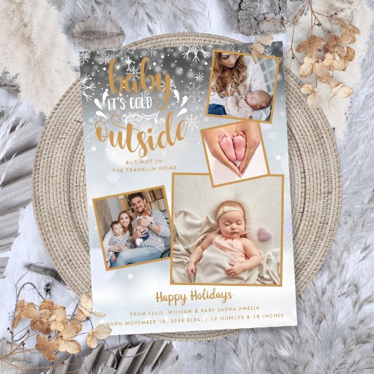 Faire-part de naissance Noël vacances