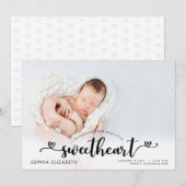 Faire-part de naissance Notre Chéri Script Photo (Devant / Derrière)