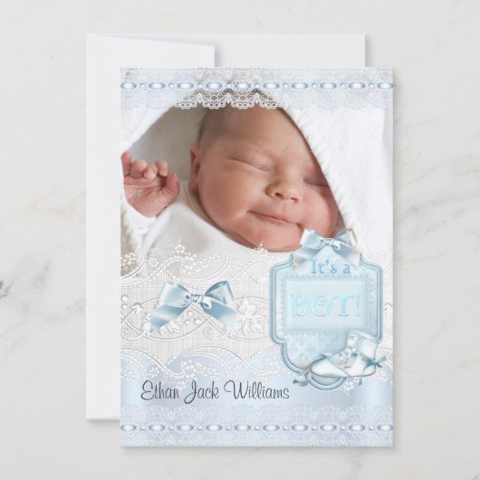 Faire-part de naissance Nouveau bébé garçon Photo  (Devant)