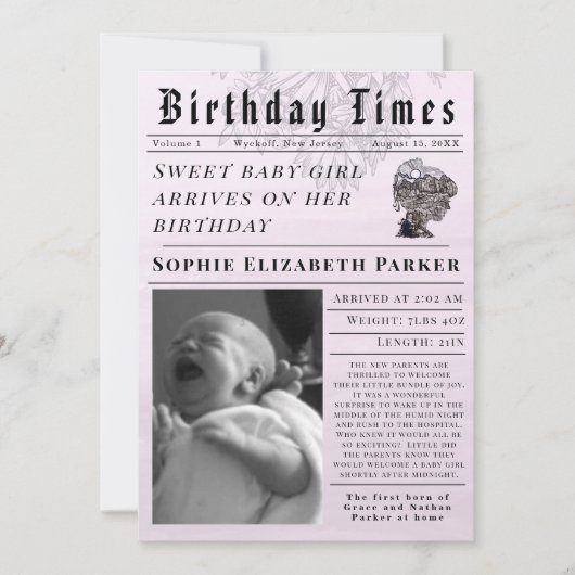 Faire-part de naissance Nouveau-né (Devant)