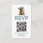 Faire-part de naissance ourson baseball QR code RS (Devant)