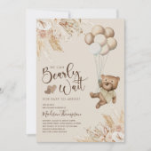 Faire-part de naissance ourson Boho rustique (Devant)