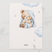 Faire-Part de Naissance Ourson Douce Petite Bénédi (Dos)