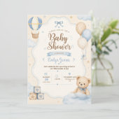 Faire-part de naissance ourson mignon (Debout devant)