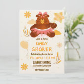 Faire-part de naissance ourson mignon pour fille (Debout devant)