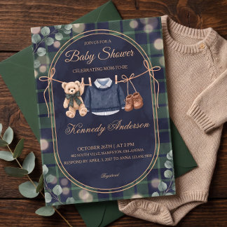 Faire-part de naissance ourson polo prep