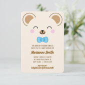 Faire-part de naissance Ourson pour garçon à impri (Debout devant)