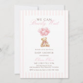 Faire-Part de Naissance Ourson Rose pour Fille (Devant)