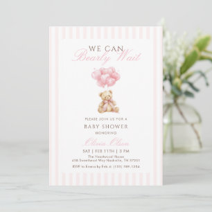 Faire-Part de Naissance Ourson Rose pour Fille