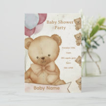 Faire-part de naissance ourson vintage pour Baby S