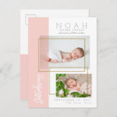 FAIRE-PART DE NAISSANCE PANNEAUX DE COULEUR (Devant / Derrière)