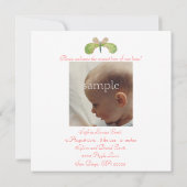 Faire-part de naissance papillon d'avril (Dos)