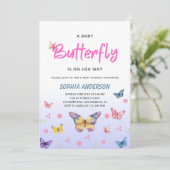 Faire-part de naissance Papillon Violet pour Bébé (Debout devant)