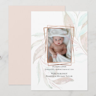 FAIRE-PART DE NAISSANCE Pastel Aquarelle Foliing