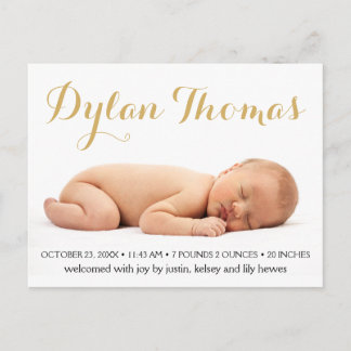 Faire-part de naissance personnalisé avec photo Si
