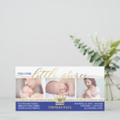 Faire-part de naissance, Petit Prince, Faux Gold F (Debout devant)