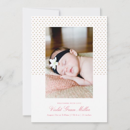 Faire-part de naissance Petite Coeur (Devant)